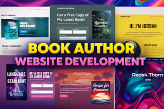 build modern author website ebook sales page book landing page portfolio website