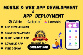 build develop adalo glide lovable web app with vibe coding, fix vibe code bugs