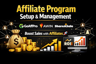 set up and manage your affiliate program on goaffpro, awin, shareasale