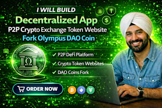 build decentralized app p2p crypto exchange token website, fork olympus dao coin
