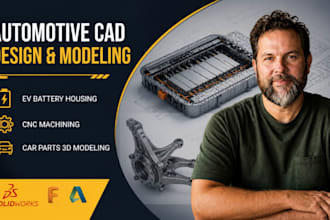automotive cad modeling, ev battery housing cnc machining car parts 3d modeling