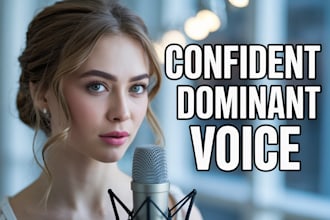 record confident dominant female nsfw voice over with strong tone