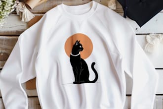 design a unique logo and custom pod t shirt design with mockups