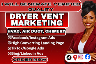 run dryer vent leads hvac, air duct chimery  facebook ads dryer vent google ads