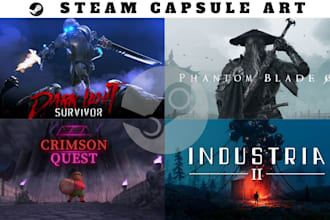 illustrate steam capsule game assets cover poster art steam game background art