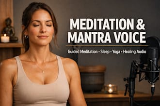 meditation, guided meditation, mantra, calming voice, female voice, yoga music