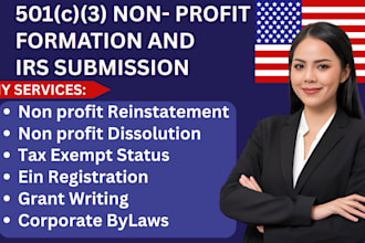 do 501c3 non profit formation, tax exempt status, ngo bylaws, ein registration