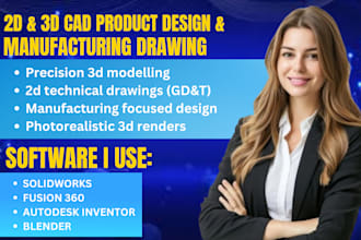 design 2d cad drawings and 3d models using solidworks and autocad