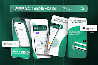 design amazing app screenshots for ios app store or android play store