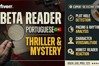be your beta reader for thriller, mystery, and crime stories in pt