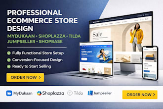create mydukaan shoplazza tilda jumpseller shopbase product store website design