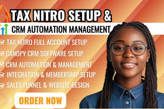 setup tax nitro canopy CRM with tax workflow automation full account setup