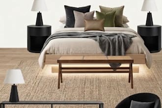 create a professional interior mood board and furniture layout for your