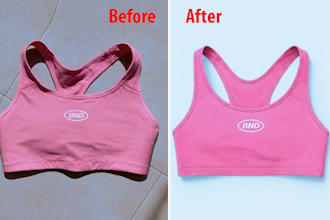 do flat lay image editing and  wrinkle removal from clothing