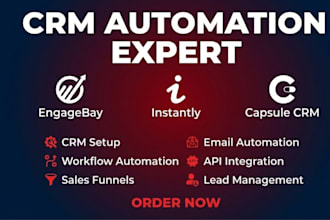 setup and automate engagebay, instantly, capsule CRM and sales funnels