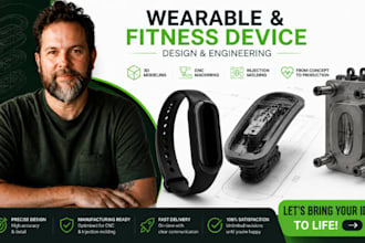 wearable cad, fitness device 3d modeling, cnc machining, injection molding sr