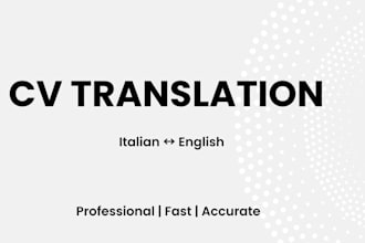 translate CV and resumes professionally