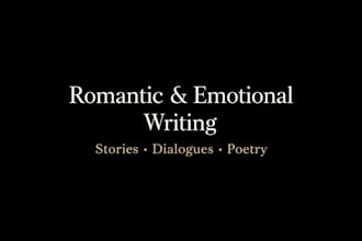 write emotional, romantic texts, dialogues or short stories