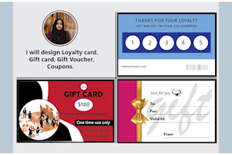 design gift card, gift voucher, loyalty card, coupons