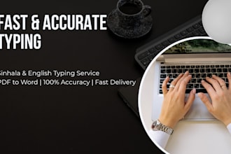 do fast english and sinhala typing from PDF, images or handwritten notes
