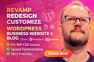 revamp, redesign, customize wordpress business website, blog, fix wp css issues