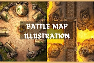 design hand drawn battle map illustration fantasy world map for game dnd rpg