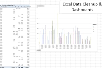clean, organize and create excel spreadsheets and dashboards