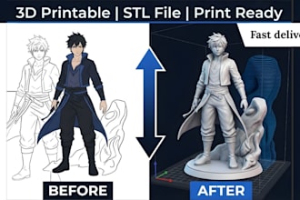 convert 2d sketch image to 3d model concept art photo to 3d print stl file
