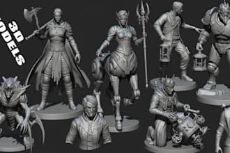 sculpt 3d miniatures tabletop figurines 3d models dnd warhammer for 3d printing