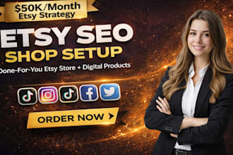 setup stan store, and design esty shop store promotion sales funnel
