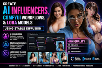ai influencers, comfyui workflows, and lora models using stable diffusion