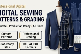 draft professional digital sewing patterns for apparel production