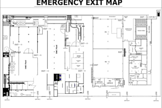 drafts 2d architectural cad drawing for building residential, commercial space
