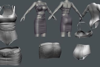 design 3d second life model realistic 3dclothing mesh outfit 3d garment rigging