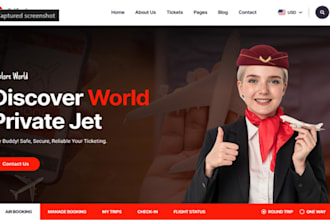 design wix aircraft charter website for private jet rental aviation services