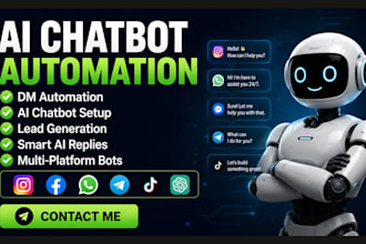 build manychat ai chatbot for instagram, whatsapp, facebook, telegram and tiktok