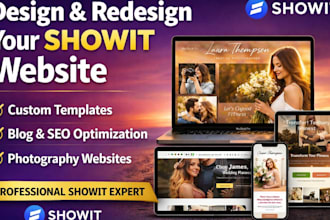 design, redesign, customize showit website, showit template, blog and SEO