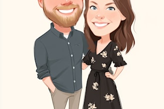draw couple portrait illustration