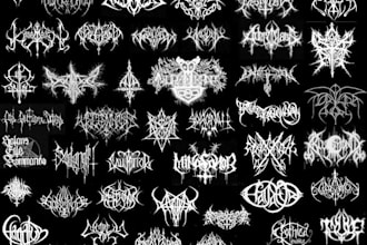 create gothic, black metal, death metal font logo
