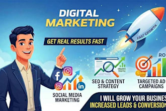 social media manger do marketting content and ads growth for you