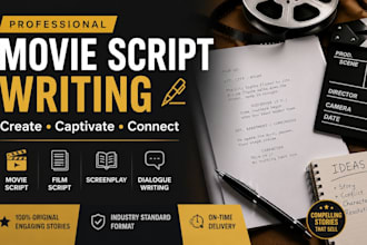 rewrite movie script, youtube script, TV series, screenplays as script writer