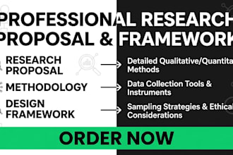 write professional research methodology and project framework