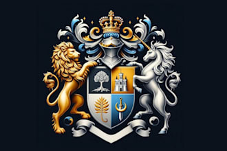 do vintage coat of arms family crest heraldry emblems logo design