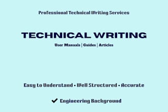 write technical content, user manuals and guides