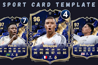 design custom sport card game football tcg card template frame card box design