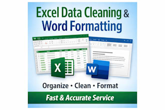 organize excel data and format word documents professionally