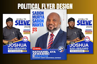 design political flyer, postcard, endorsement card, poster, campaign banner