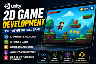 develop a 2d unity game prototype or small game