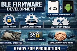 develop ble firmware custom gatt services esp32 nrf52 iot