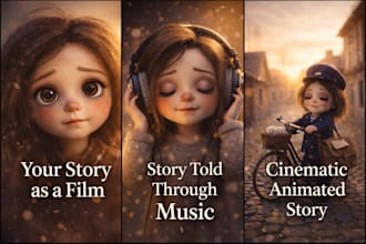 create an emotional animated story video with original music